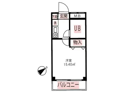 コンフォートおおた(ワンルーム/2階)の間取り写真