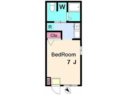 スカイハイム(1K/1階)の間取り写真