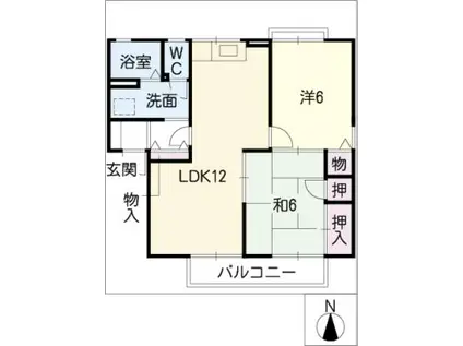MYセジュール(2LDK/2階)の間取り写真
