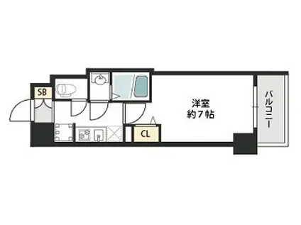 グランパシフィック今里駅前(1K/6階)の間取り写真