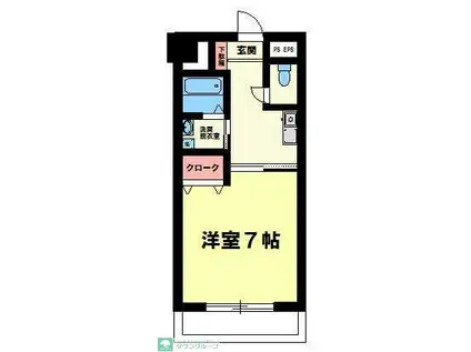 宇田川柏ビル(1K/2階)の間取り写真