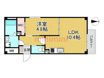 URBAN COURT 茨木春日(1LDK/1階)の間取り写真