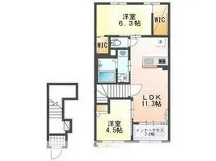 SAN FELICE(2LDK/2階)の間取り写真