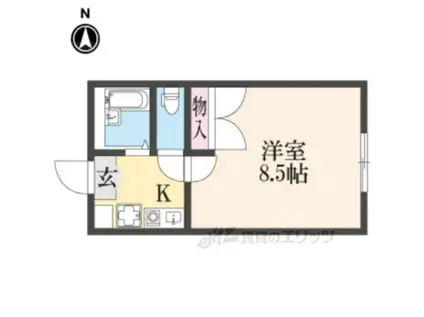 レオパレスウエストコート(1K/1階)の間取り写真