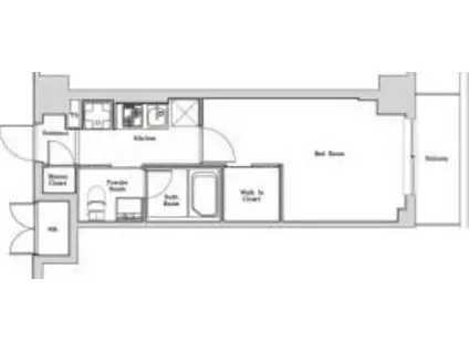 ハーモニーレジデンス神楽坂(1K/2階)の間取り写真