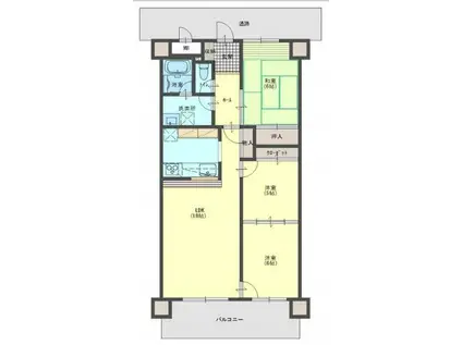 ユメックスマンション鍋島(3LDK/9階)の間取り写真
