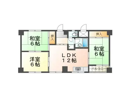 メゾンド上高丸(3LDK/2階)の間取り写真