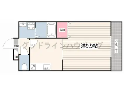 アンプルールクラージュKAZUBON(1K/1階)の間取り写真