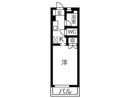 アヴェニュー高畑(1K/1階)の間取り写真