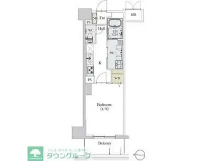 カスタリア新栄II(1K/9階)の間取り写真