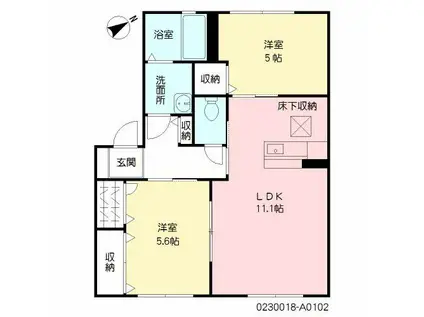 CHEZ ORANGE(2LDK/1階)の間取り写真