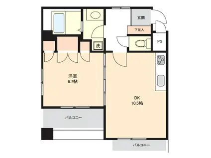 メゾンエスポワール(1LDK/4階)の間取り写真