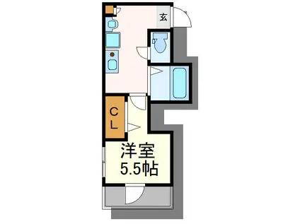 TIZ CARROT(1K/1階)の間取り写真