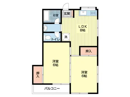 林コーポ(2DK/2階)の間取り写真