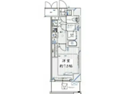 レガリス愛宕御成門(1K/4階)の間取り写真