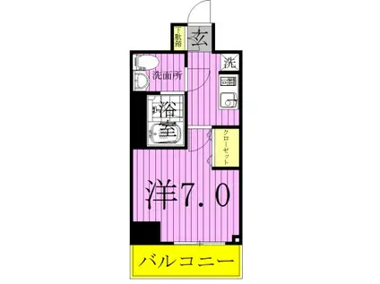 プレール・ドゥーク梅島(1K/7階)の間取り写真