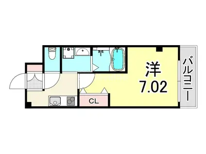 ヴェルステック武庫之荘(1K/2階)の間取り写真