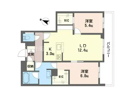 セントリビエ南平(2LDK/2階)の間取り写真