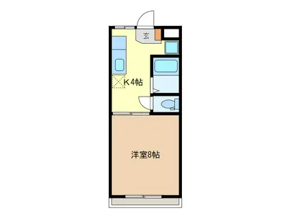 シティハイツ山本(1K/2階)の間取り写真