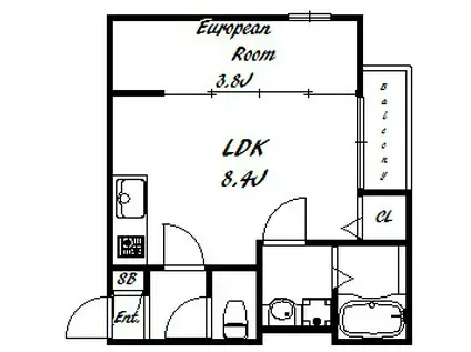ルアナ新神戸(1LDK/1階)の間取り写真