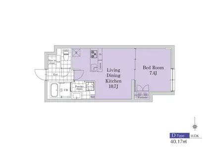 EXAM新中野II(1LDK/2階)の間取り写真