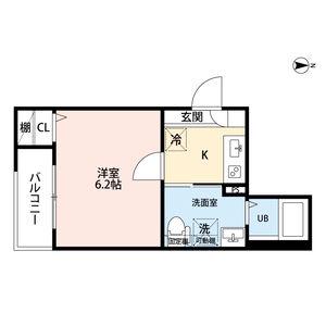CRASTINE東味鋺3丁目II(1K/3階)の間取り写真