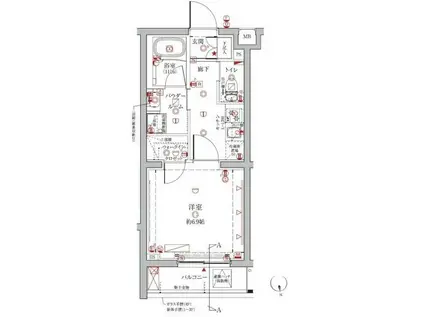 クレイシアIDZ中馬込(1K/3階)の間取り写真