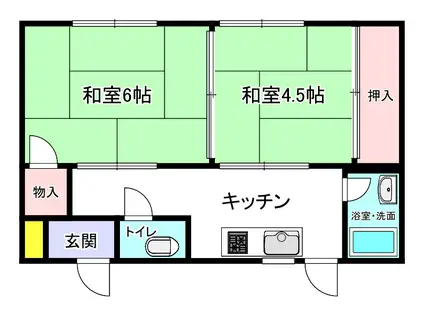 みどり荘(2K/1階)の間取り写真