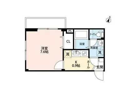 ヴィステリオ北沢(1K/3階)の間取り写真