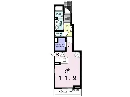 ウィンザ(1K/1階)の間取り写真