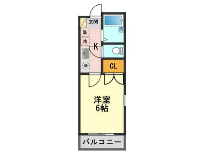 パールロイヤルYUKIIII(1K/2階)の間取り写真