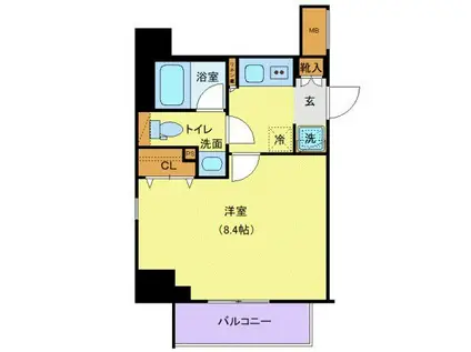 AZEST大山東(1K/10階)の間取り写真