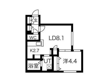 MAISON DE L(1LDK/2階)の間取り写真