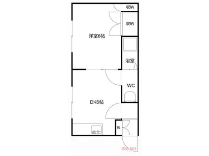 スカイブルー(1DK/2階)の間取り写真