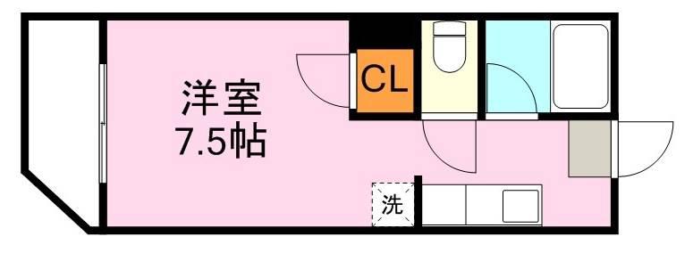 アビターレ下荒田I(ワンルーム/3階)の間取り写真