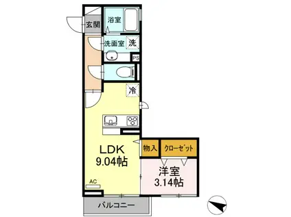 MAISON DE VEGA(1LDK/3階)の間取り写真
