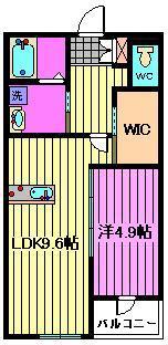 REGINA(1LDK/2階)の間取り写真