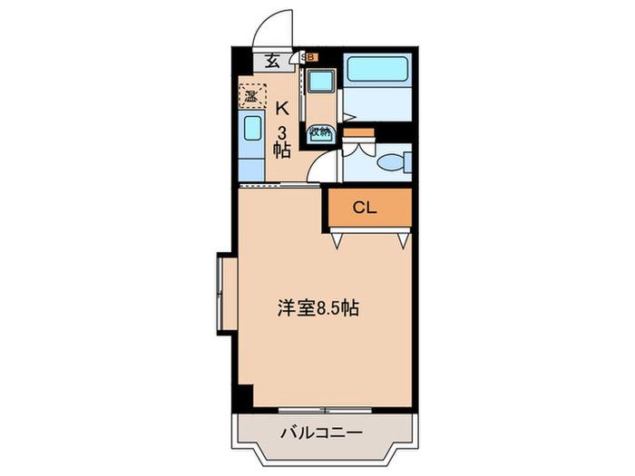 アヴァンセ・エフ(1K/6階)の間取り写真
