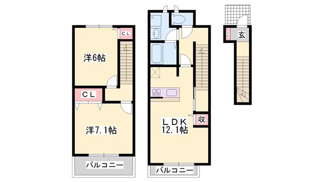 コータ・コート(2LDK/2階)の間取り写真