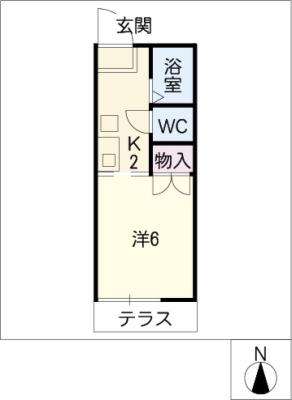 リバティスクエアB(1K/1階)の間取り写真
