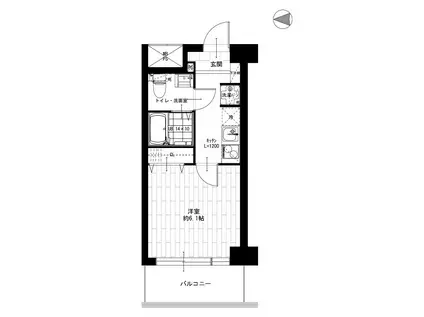 サンコート川崎南幸町(1K/2階)の間取り写真