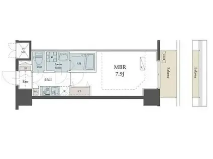 ラグゼナ松戸(1K/6階)の間取り写真