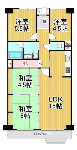 シティライフ逆瀬川(4LDK/12階)の間取り写真