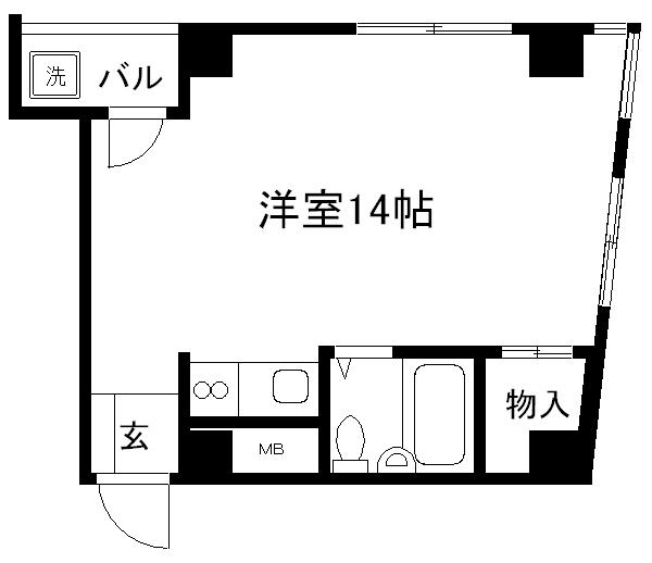 祇園ZENビル(ワンルーム/2階)の間取り写真