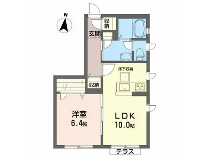 クラッシィ中央 III番館(1LDK/1階)の間取り写真