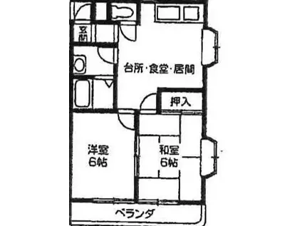プリべイル西神戸(2DK/3階)の間取り写真