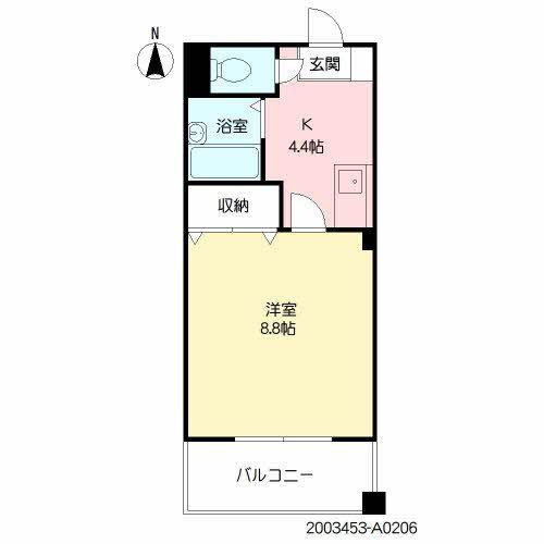 マダレンホール(1K/2階)の間取り写真