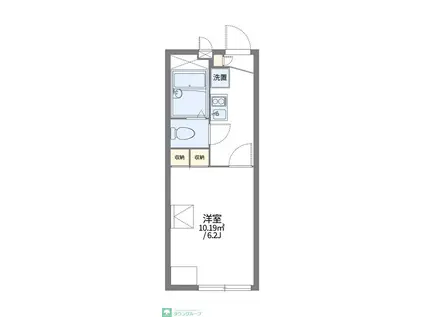 レオパレス冬月花II(1K/1階)の間取り写真