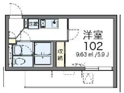 クレイノZERO 3(1K/1階)の間取り写真