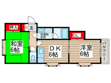 ストークハイツA(2DK/2階)の間取り写真